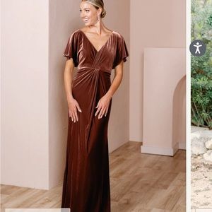 Revelry Gwen Velvet Bridesmaid Dress Terracotta